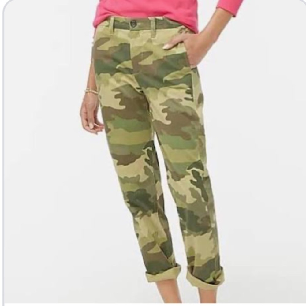 J. Crew Factory Camo Print Cropped Ankle Casual Summer Pants Size 4